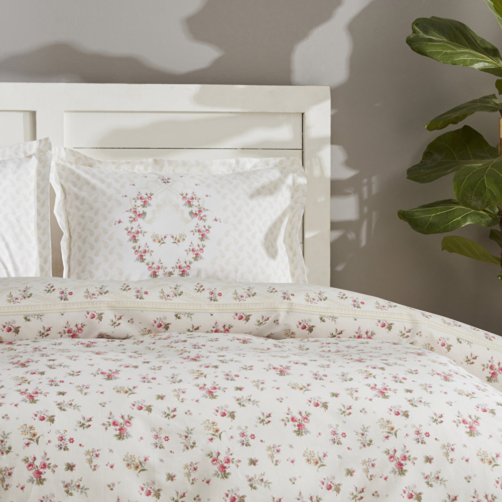 Karaca Home Sonya  %100 Pamuk Çift Kişilik Nevresim Takımı Bordo görseli 3