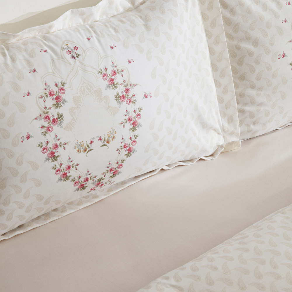 Karaca Home Sonya  %100 Pamuk Çift Kişilik Nevresim Takımı Bordo görseli 5
