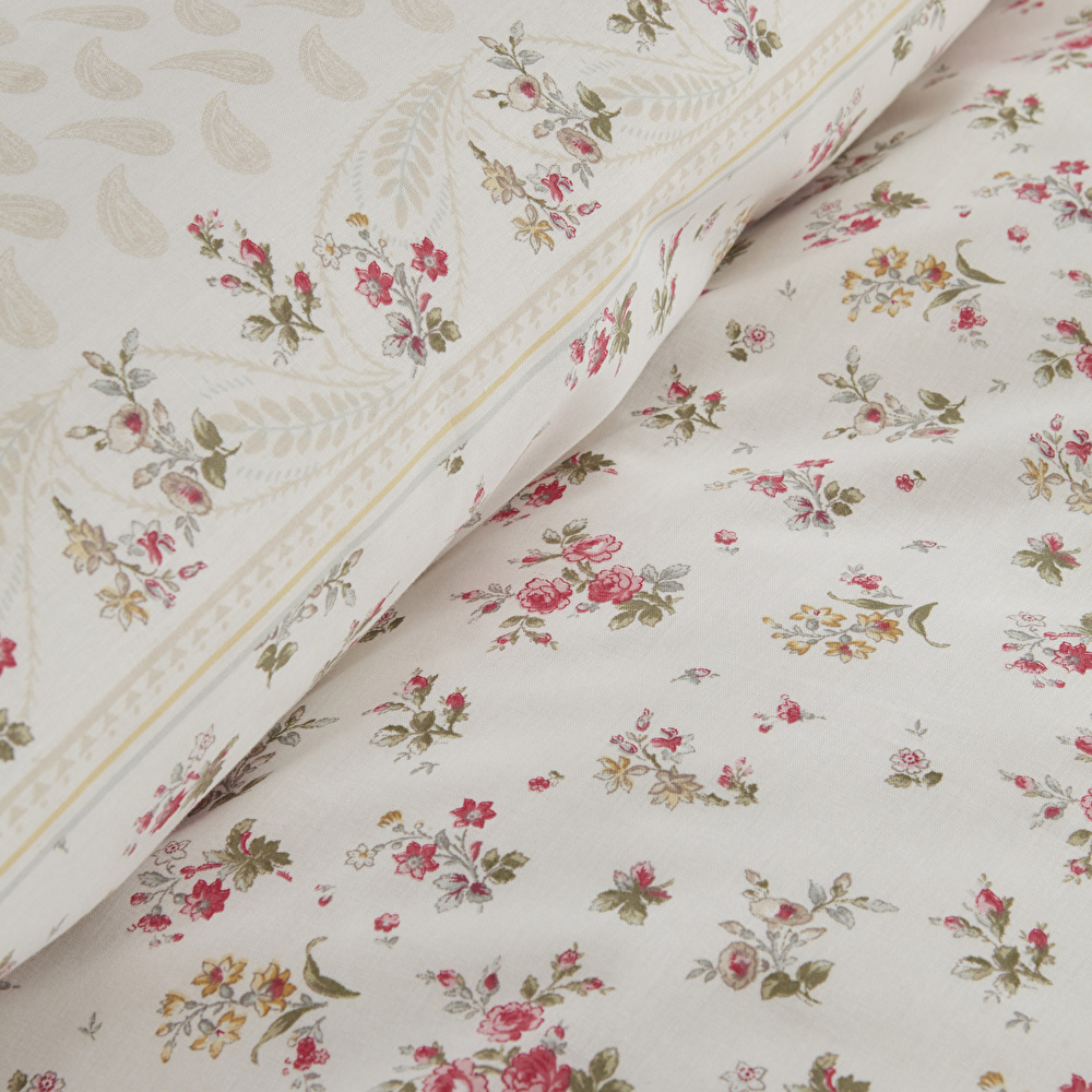 Karaca Home Sonya  %100 Pamuk Çift Kişilik Nevresim Takımı Bordo görseli 6