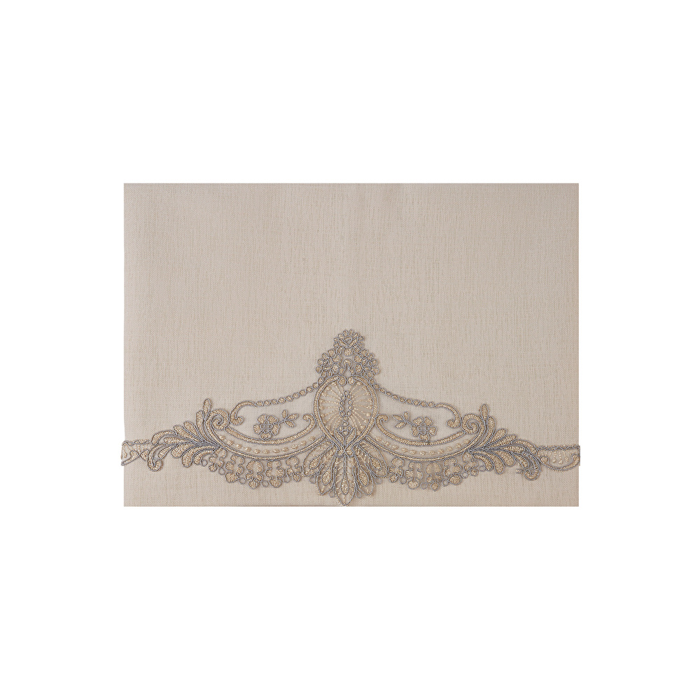Karaca Home Candle Bej Dantelli Masa Örtüsü Peçete+Yüzük Set 160x260cm görseli 2