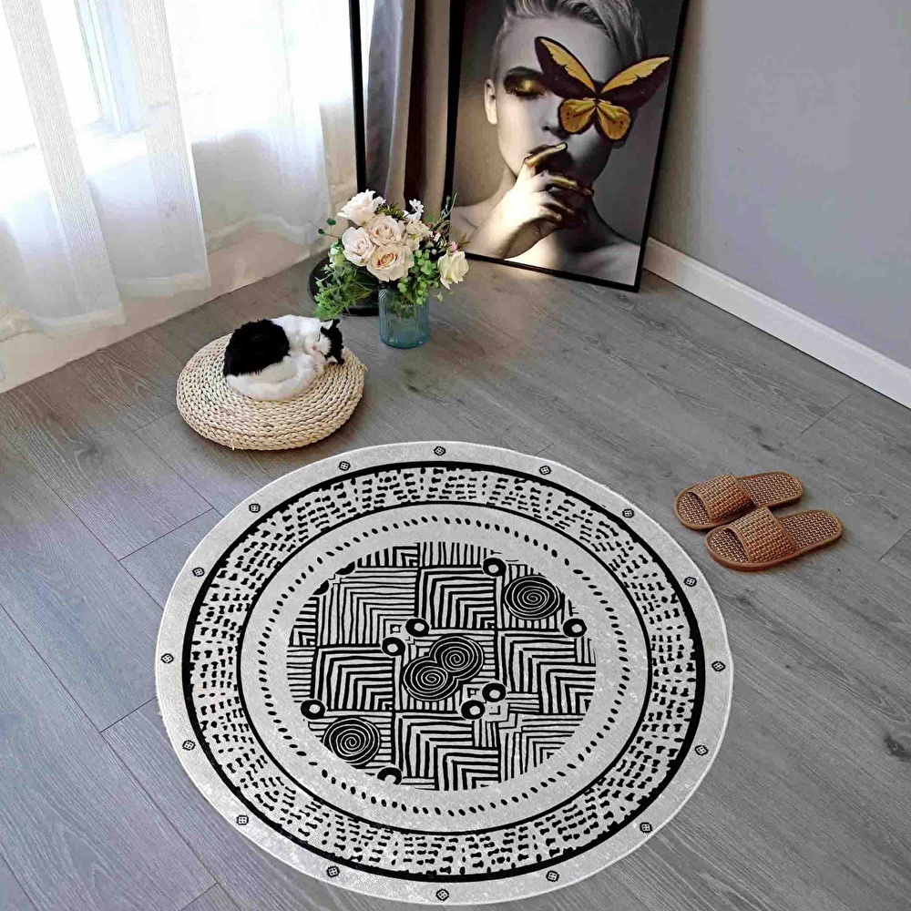 Karaca Home Circle Aramis Baskılı Halı 100x100cm görseli 1