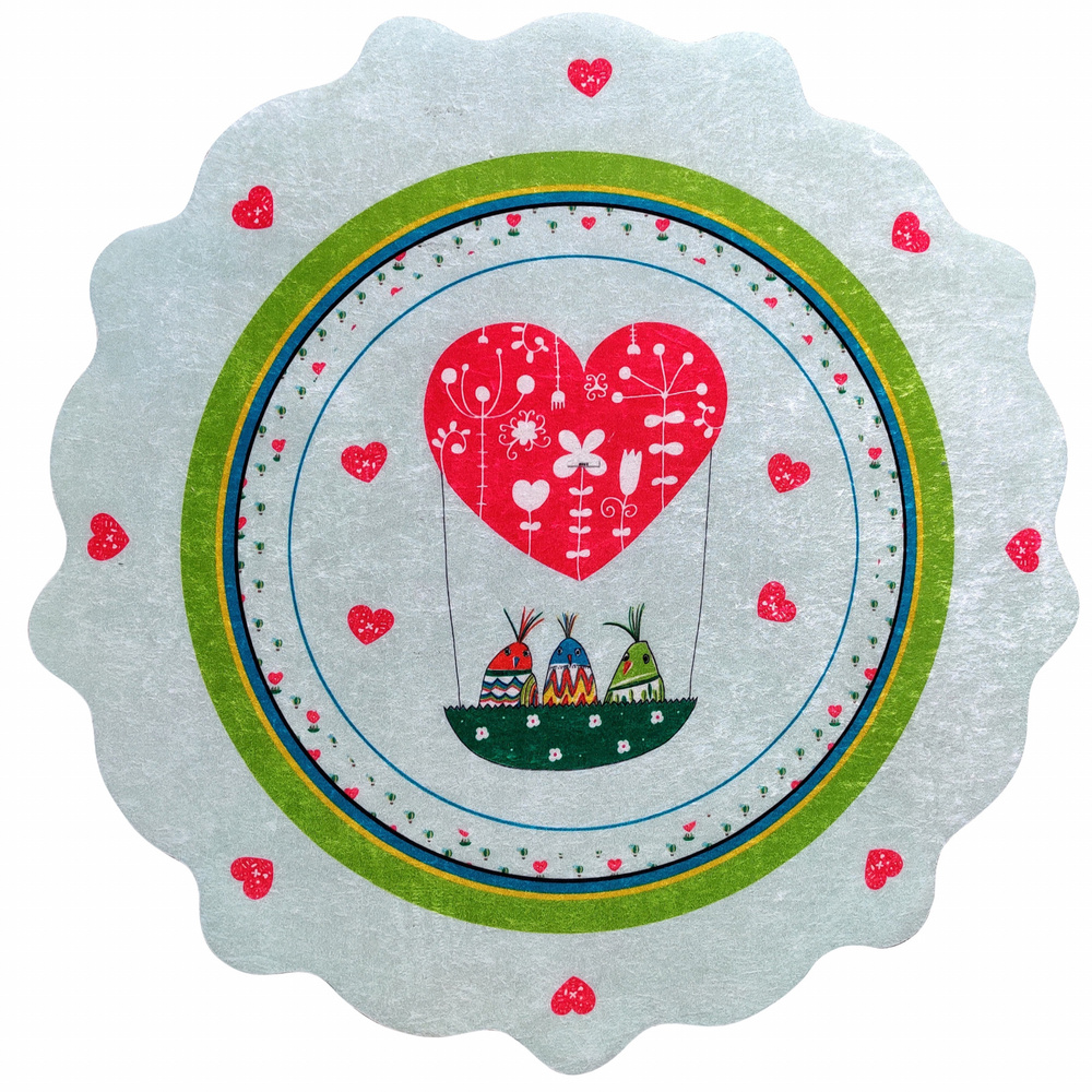 Karaca Circle Genç Heart Baskılı Halı 100x100cm görseli 2
