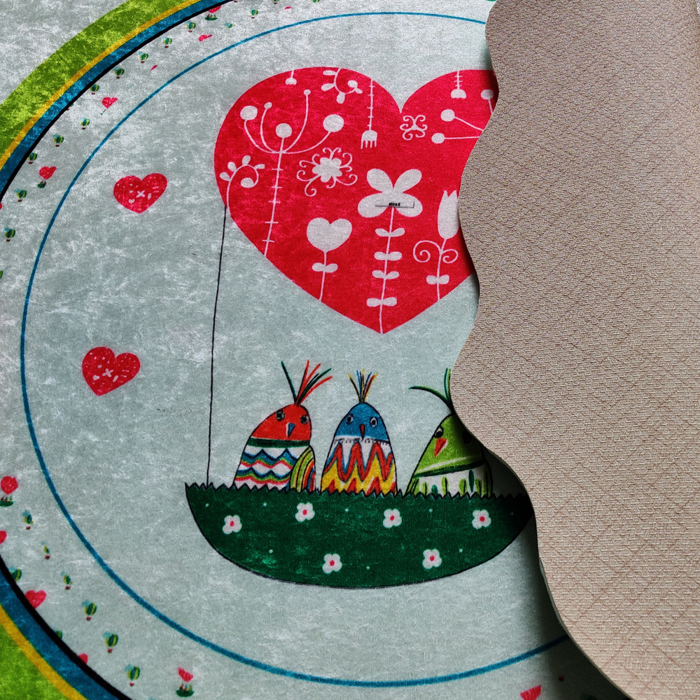 Karaca Circle Genç Heart Baskılı Halı 100x100cm görseli 3