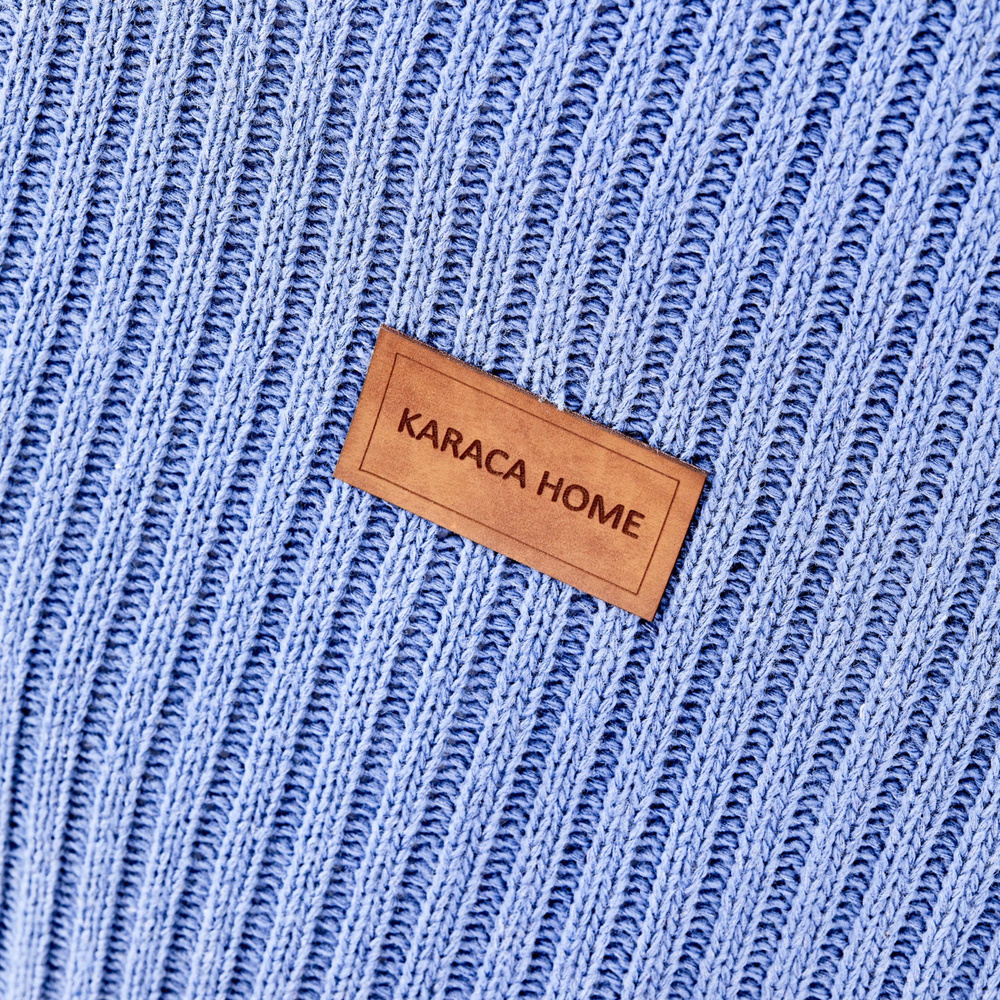 Karaca Home Coline İndigo Tek Kişilik Triko Yatak Örtüsü Seti görseli 5