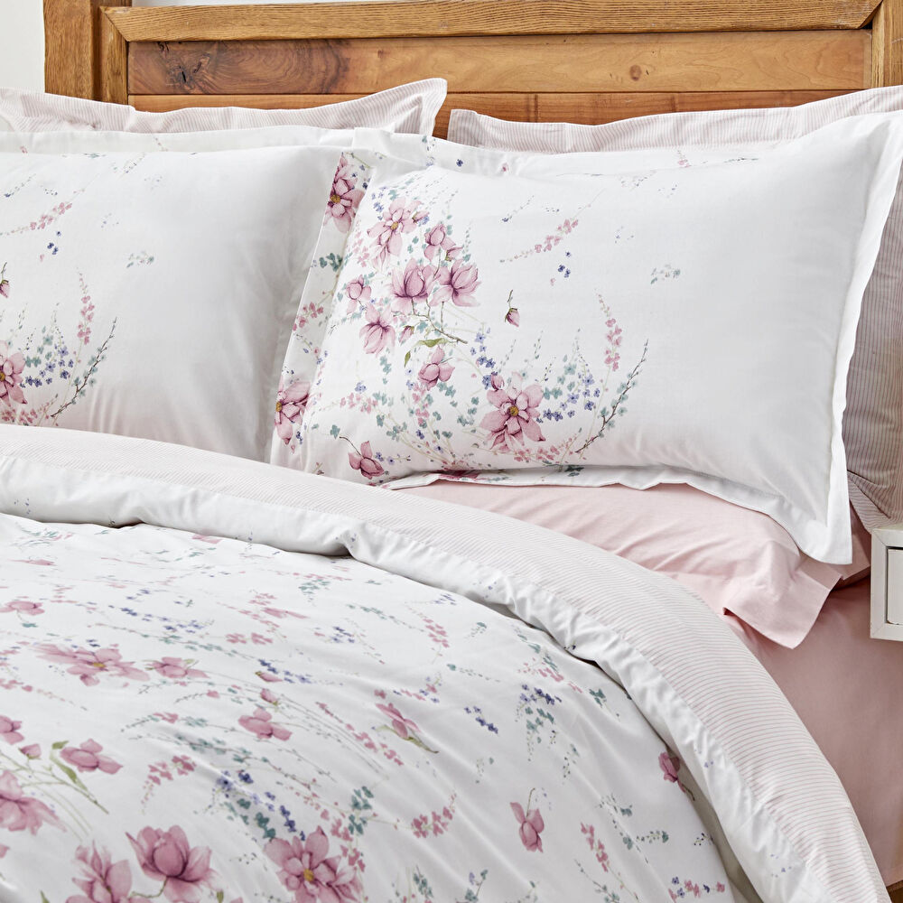 Karaca Home Dalila %100 Pamuk Çift Kişilik Nevresim Takımı Pembe thumbnail 2