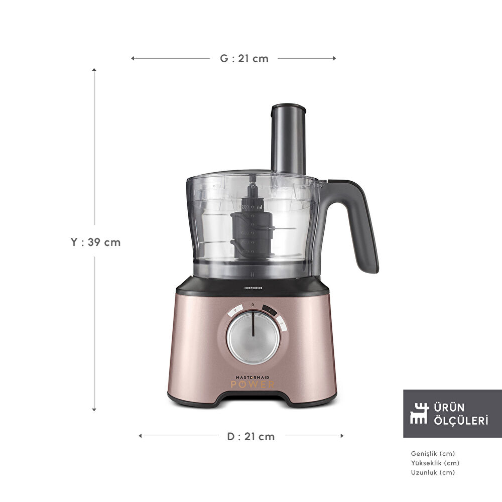 Karaca Mastermaid Power Multifunctional 10 in 1 Mutfak Robotu 2000W Rosegold thumbnail 2