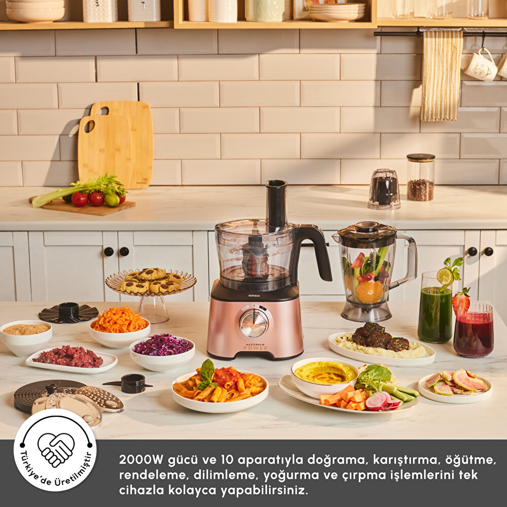 Karaca Mastermaid Power Multifunctional 10 in 1 Mutfak Robotu 2000W Rosegold thumbnail 3