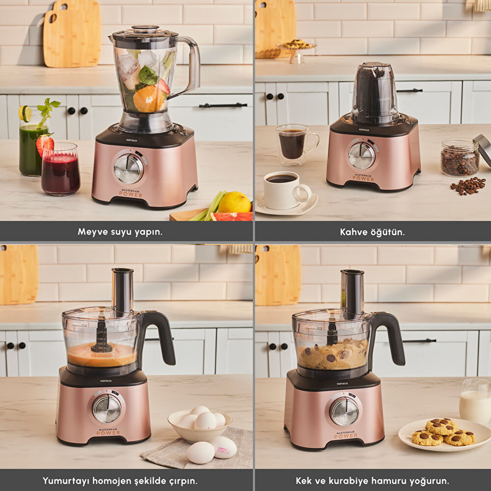 Karaca Mastermaid Power Multifunctional 10 in 1 Mutfak Robotu 2000W Rosegold thumbnail 5