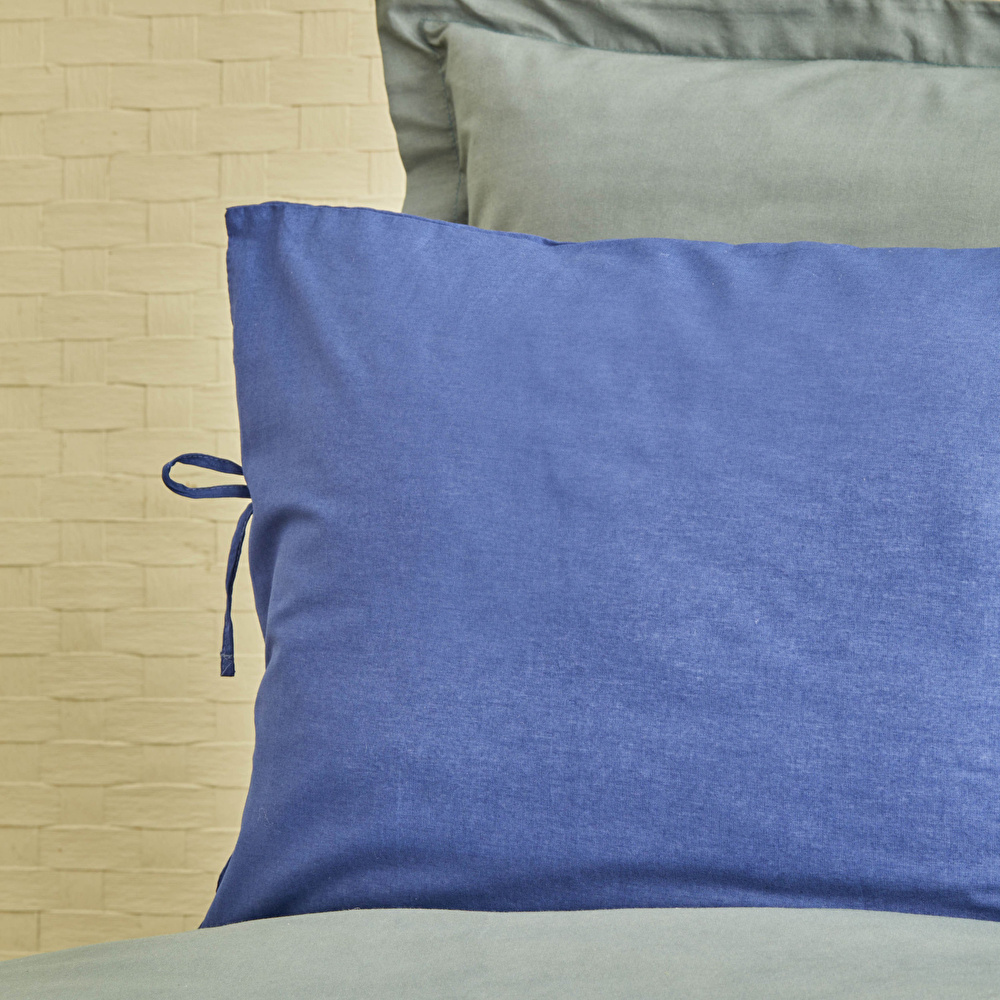 Karaca Home Basic Gri İndigo %100 Pamuk Çift Taraflı Çift Kişilik Nevresim Takımı görseli 4