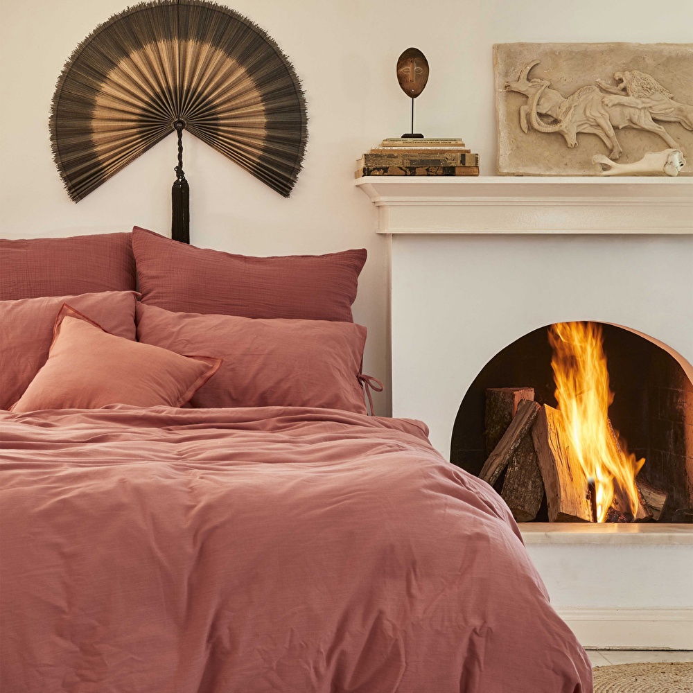 Karaca Home 4 Element Terracotta %100 Pamuk Tek Kişilik Nevresim Takımı Ateş görseli 2
