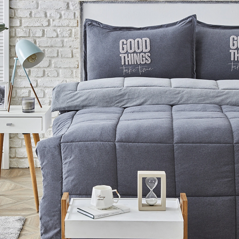 Karaca Home Softy Gri Tek Kişilik Cotton Comfort Uyku Seti görseli 2