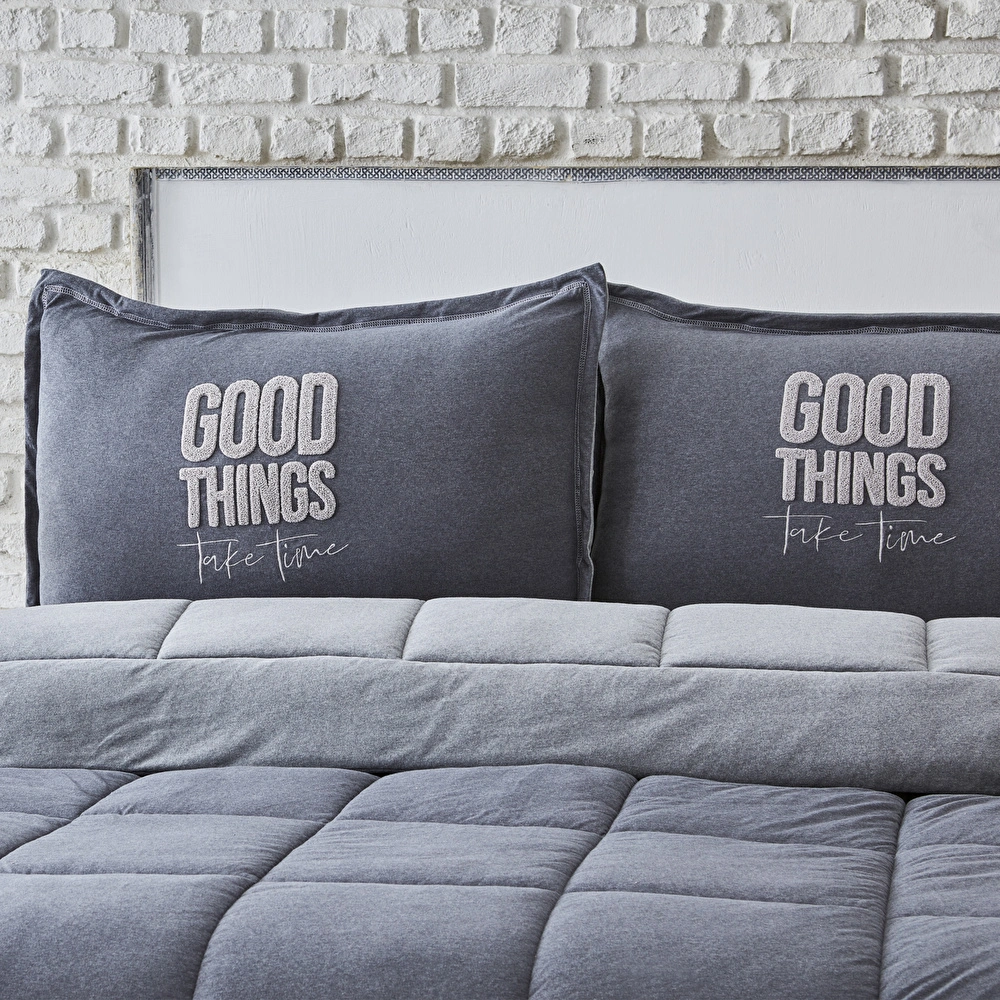 Karaca Home Softy Gri Tek Kişilik Cotton Comfort Uyku Seti görseli 3