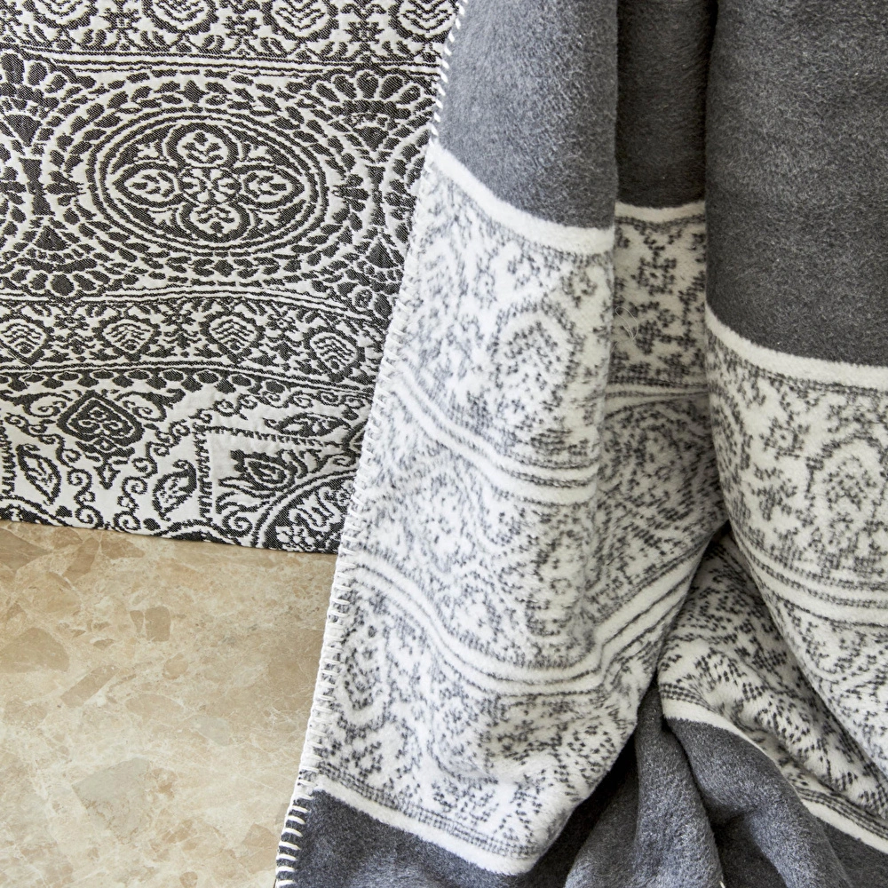 Karaca Home Bonar Siyah Çift Kişilik Pamuk Winter Set görseli 5