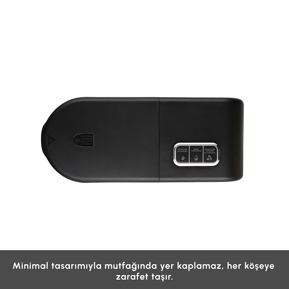Karaca Hatır Plus 5 in 1 Essential Közde ve Sütlü Türk Kahvesi ve Filtre Kahve Makinesi Black Chrome görseli 6