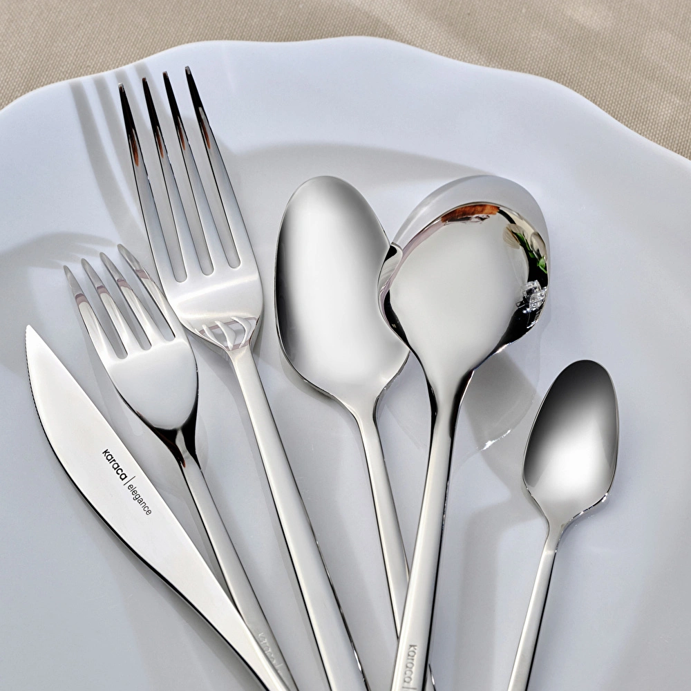 Karaca Elegance New Everest Platin 12 Kişilik 84 Parça Çatal Kaşık Bıçak Takımı görseli 4
