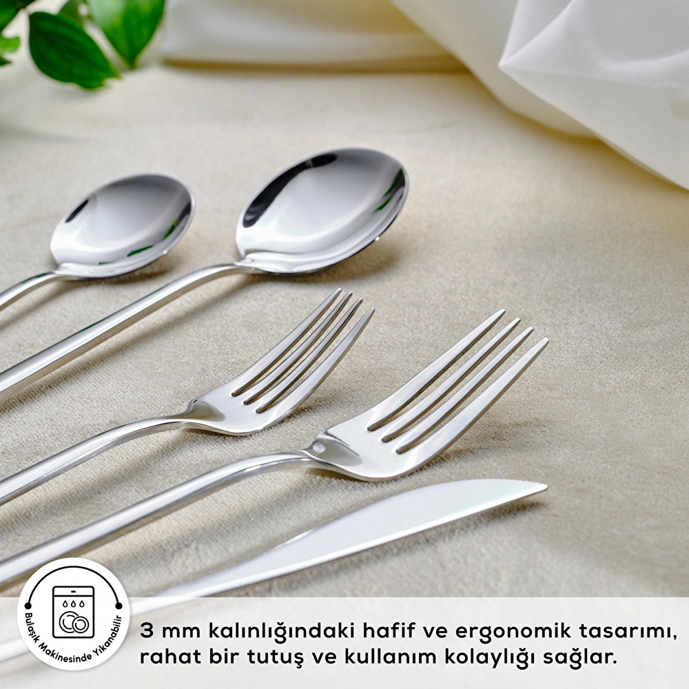 Karaca Orion Platin 6 Kişilik 30 Parça Çatal Kaşık Bıçak Takımı görseli 4