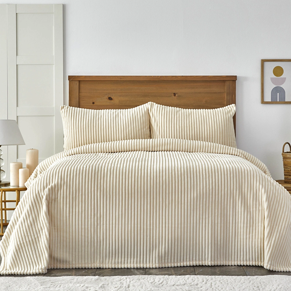 Karaca Home Joena Ekru Çift Kişilik Soft Yatak Örtüsü görseli 1