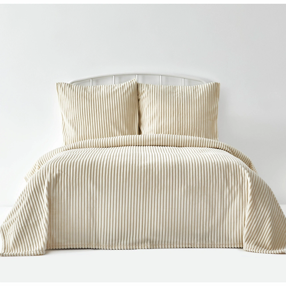 Karaca Home Joena Ekru Çift Kişilik Soft Yatak Örtüsü görseli 3