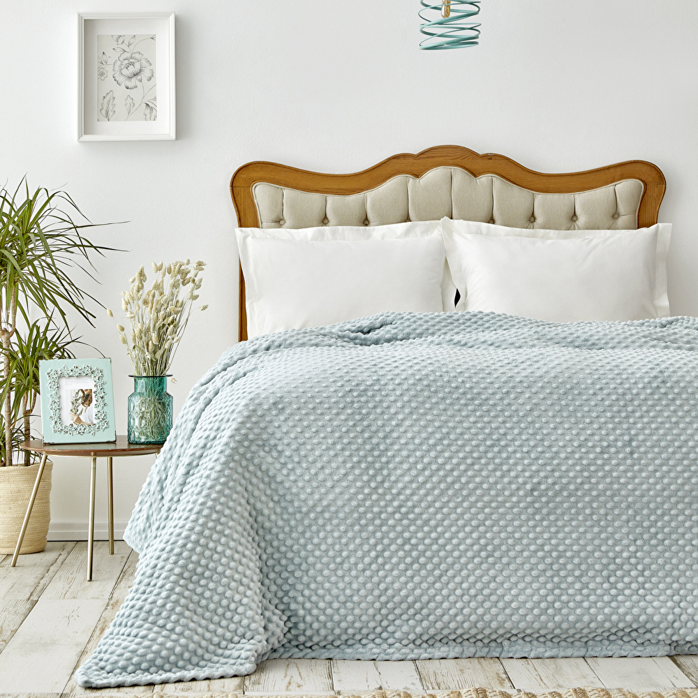Karaca Home Alice Mint Çift Kişilik Tomurcuk Wellsoft Battaniye görseli 1