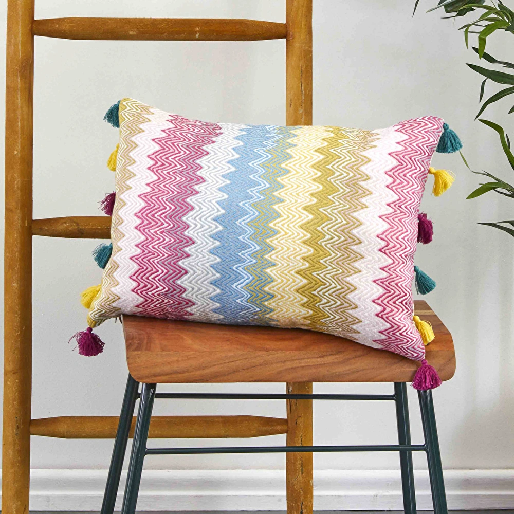 Karaca Home Mood Zigzag Multi İç Dolgulu Kırlent 30x50 cm görseli 1
