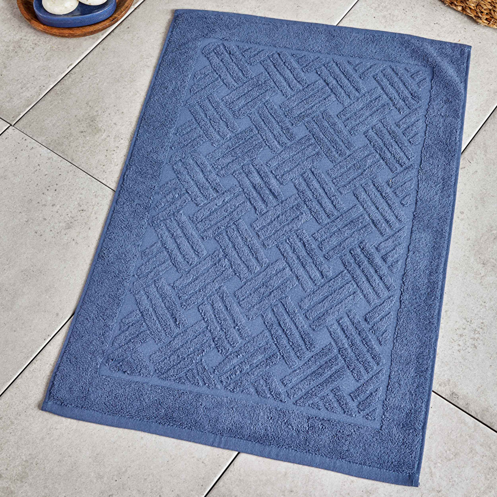 Karaca Home %100 Pamuk Elea  Ayak Havlusu 50x70 cm İndigo  görseli 1