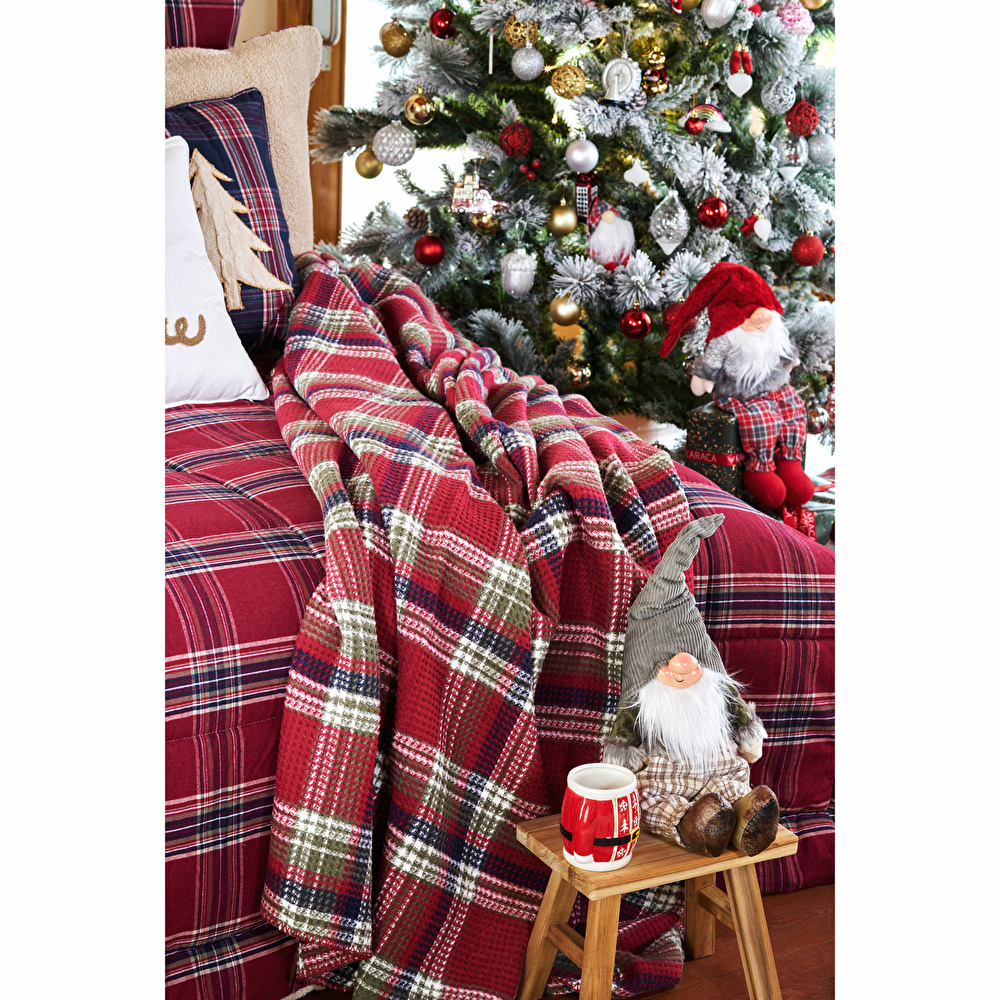 Karaca Home Woodland  Kırmızı Çift Kişilik Cozy Comfort Set görseli 4