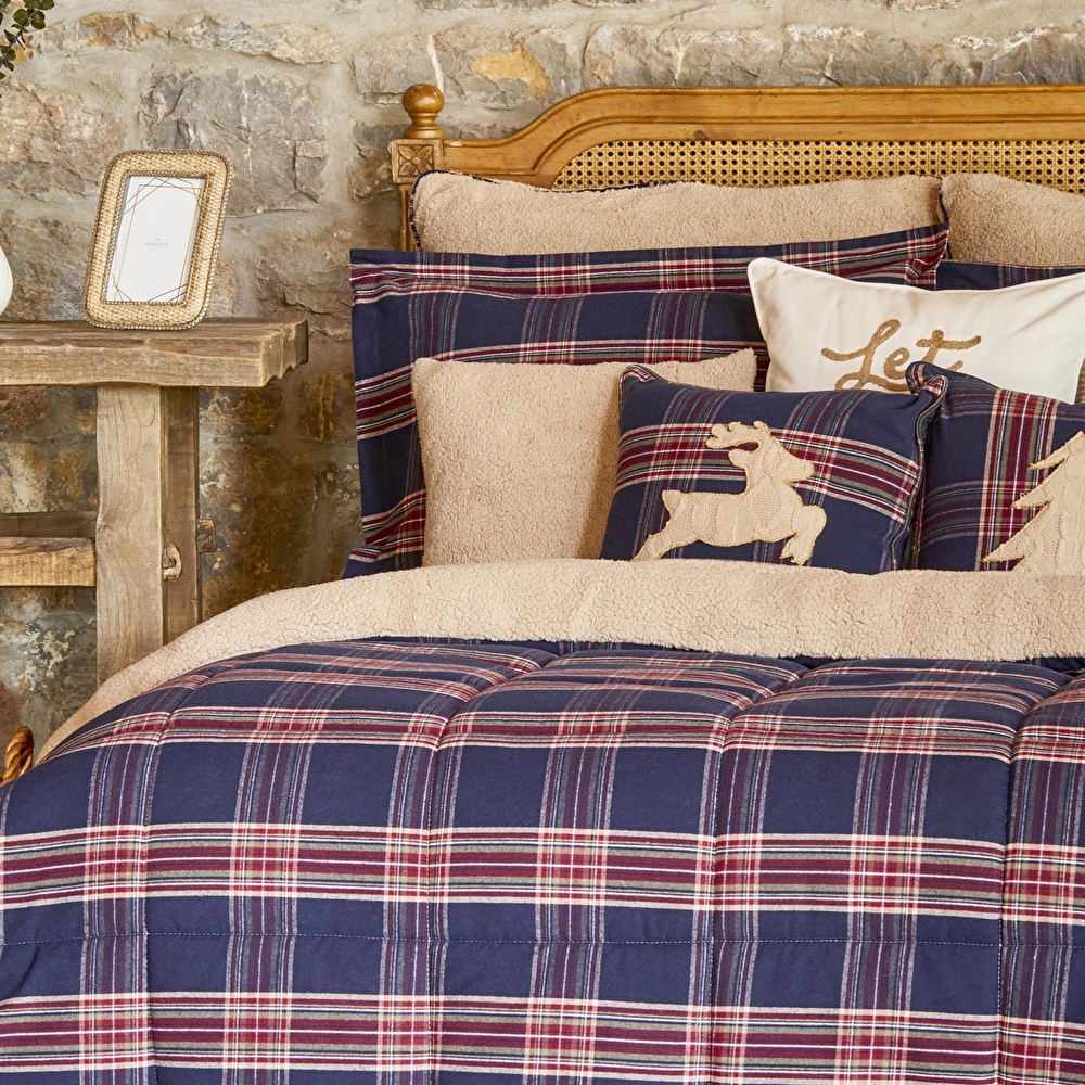 Karaca Home Woodland Lacivert Çift Kişilik Cozy Comfort Uyku Seti görseli 2