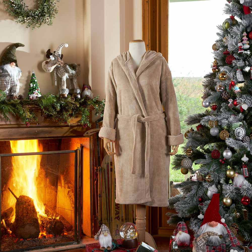 Karaca Home Woodland Bej Cozy Sabahlık L/XL görseli 1