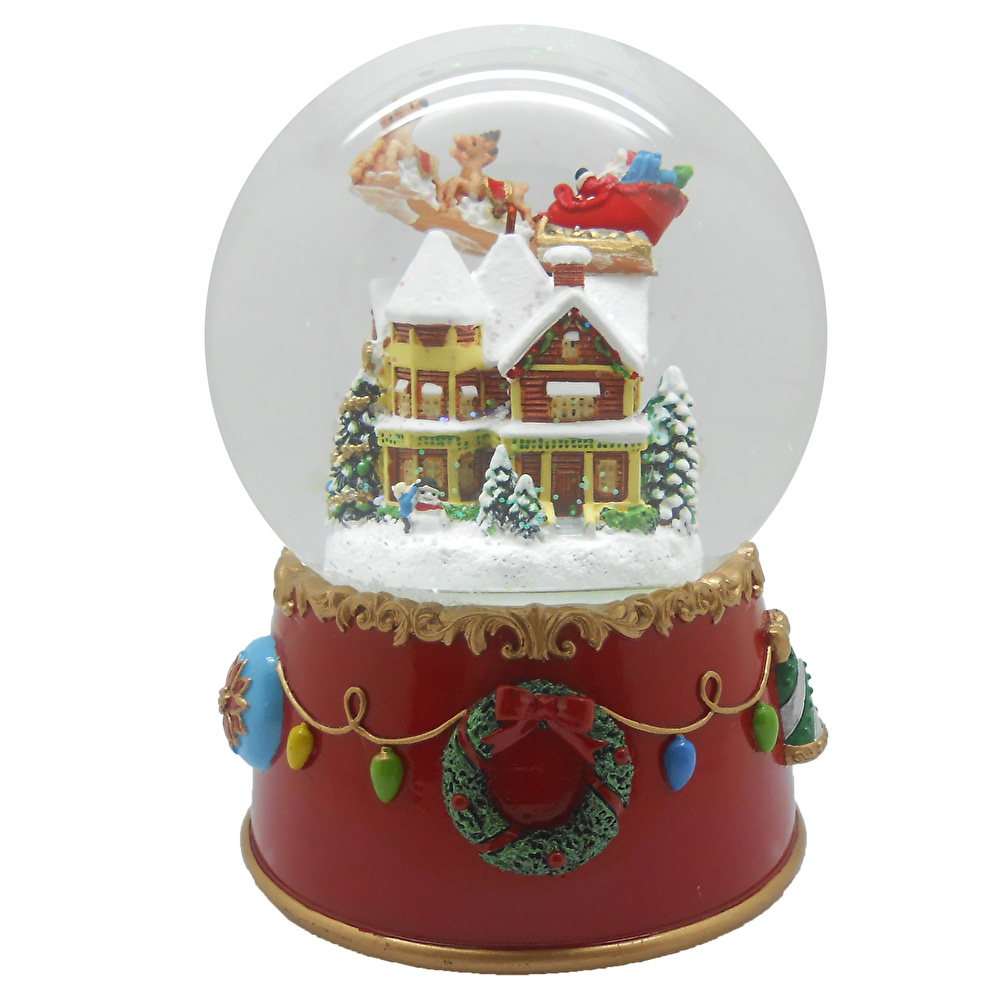 Karaca Home New Year Yılbaşı House And Santa Müzikli Kar Küresi görseli 3