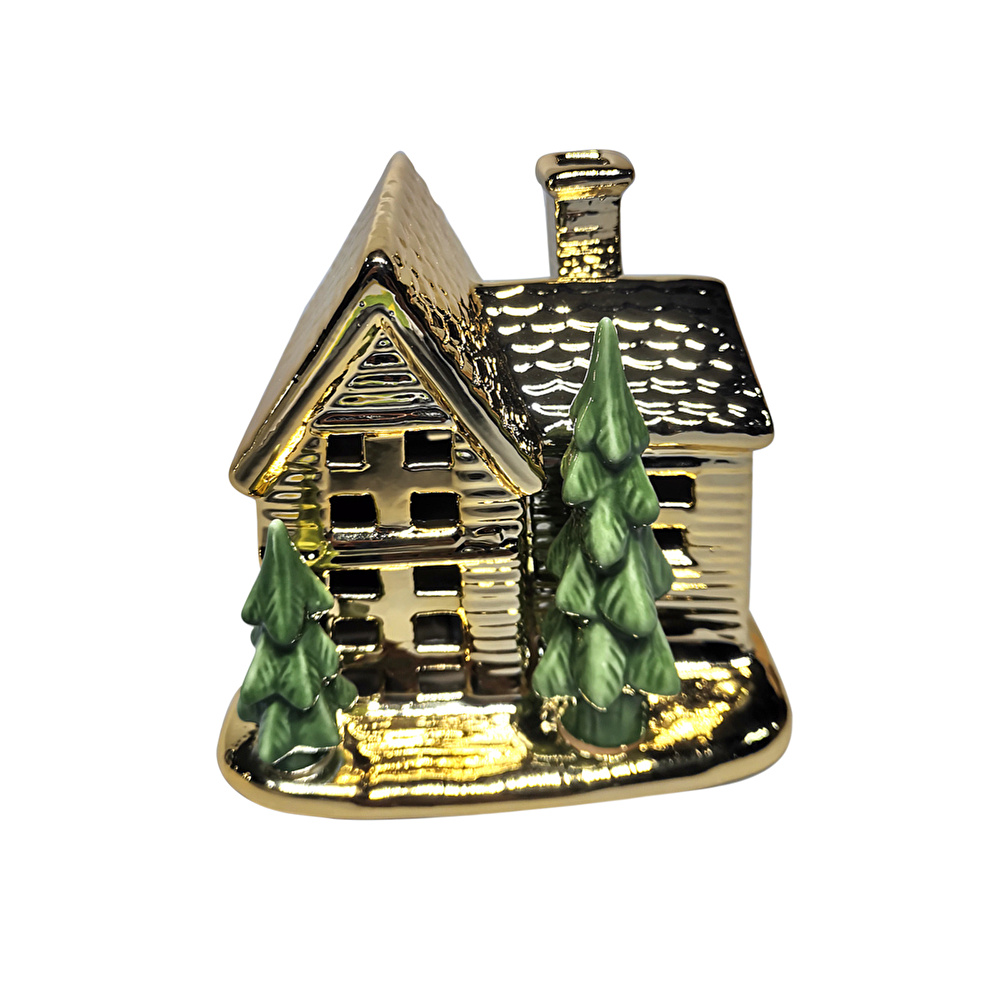 Karaca Home House Led Işıklı Obje Gold 11x12cm görseli 1