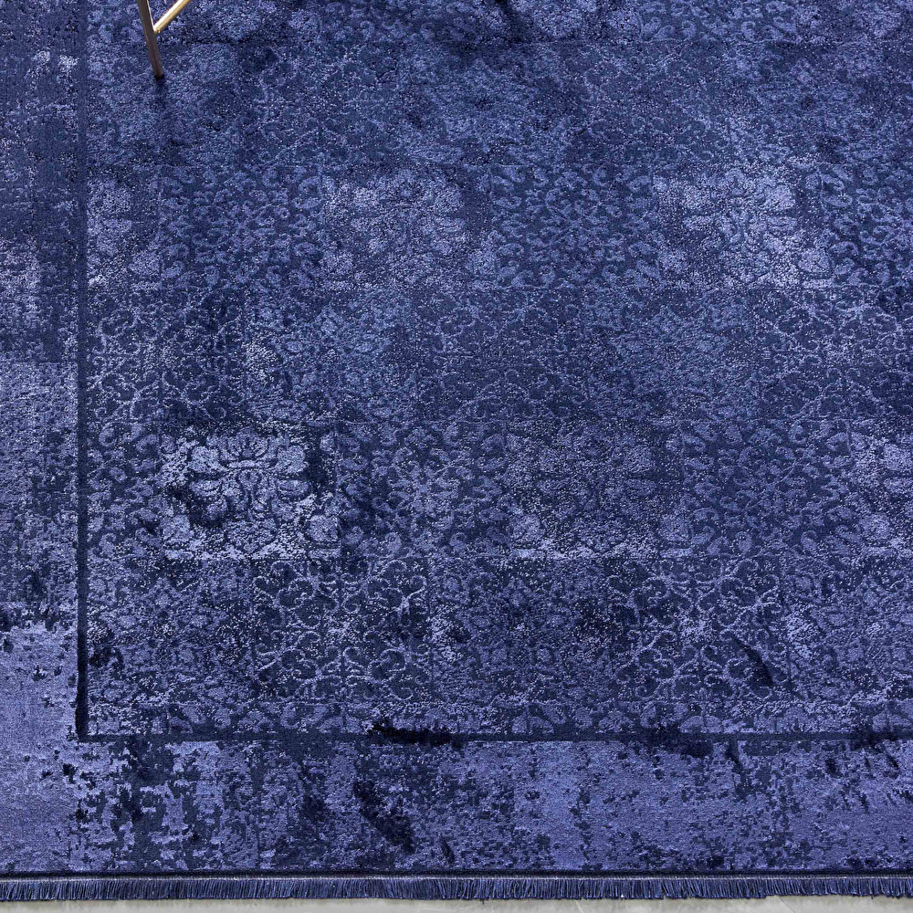Karaca Home Salvatore Lacivert Kadife Halı 120x180 cm görseli 1