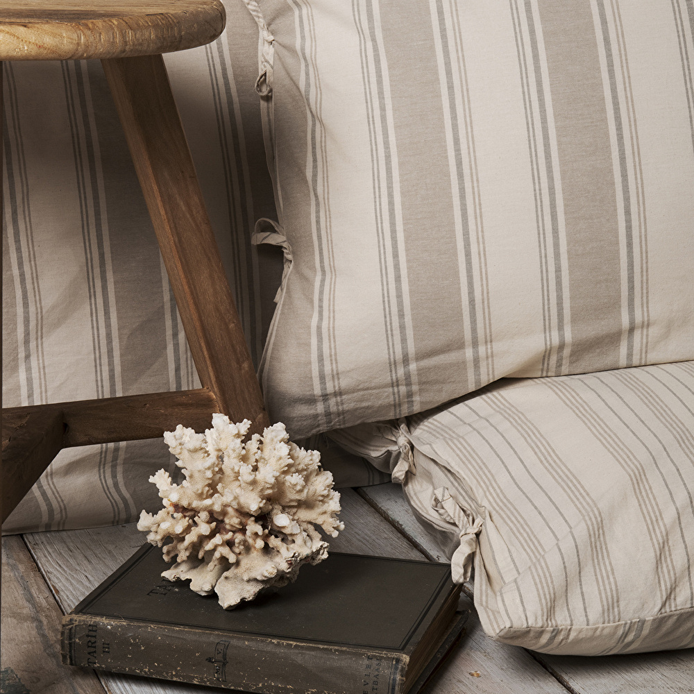 Karaca Home Naturel Line Jerardo Bej Armur Çift Kişilik Nevresim Takımı görseli 3
