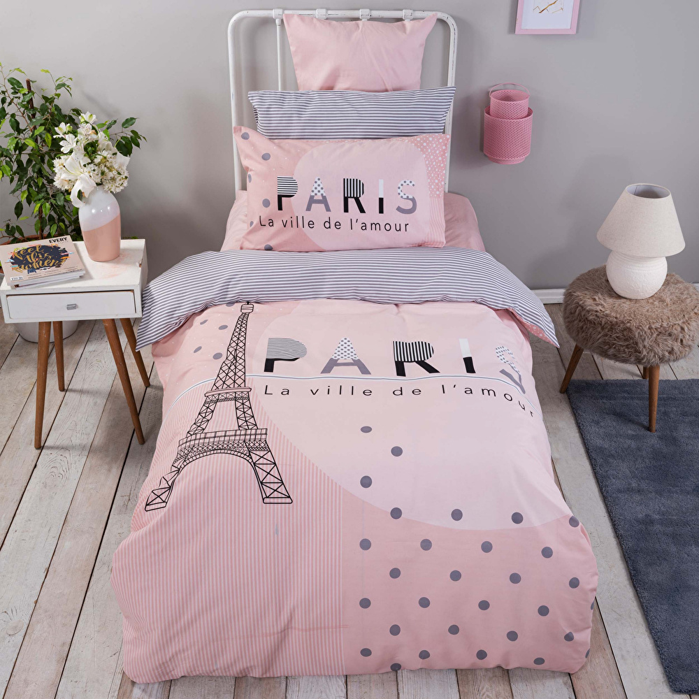 Karaca Home Young La Tour Eiffel Tek Kişilik %100 Pamuk Nevresim Takımı görseli 1