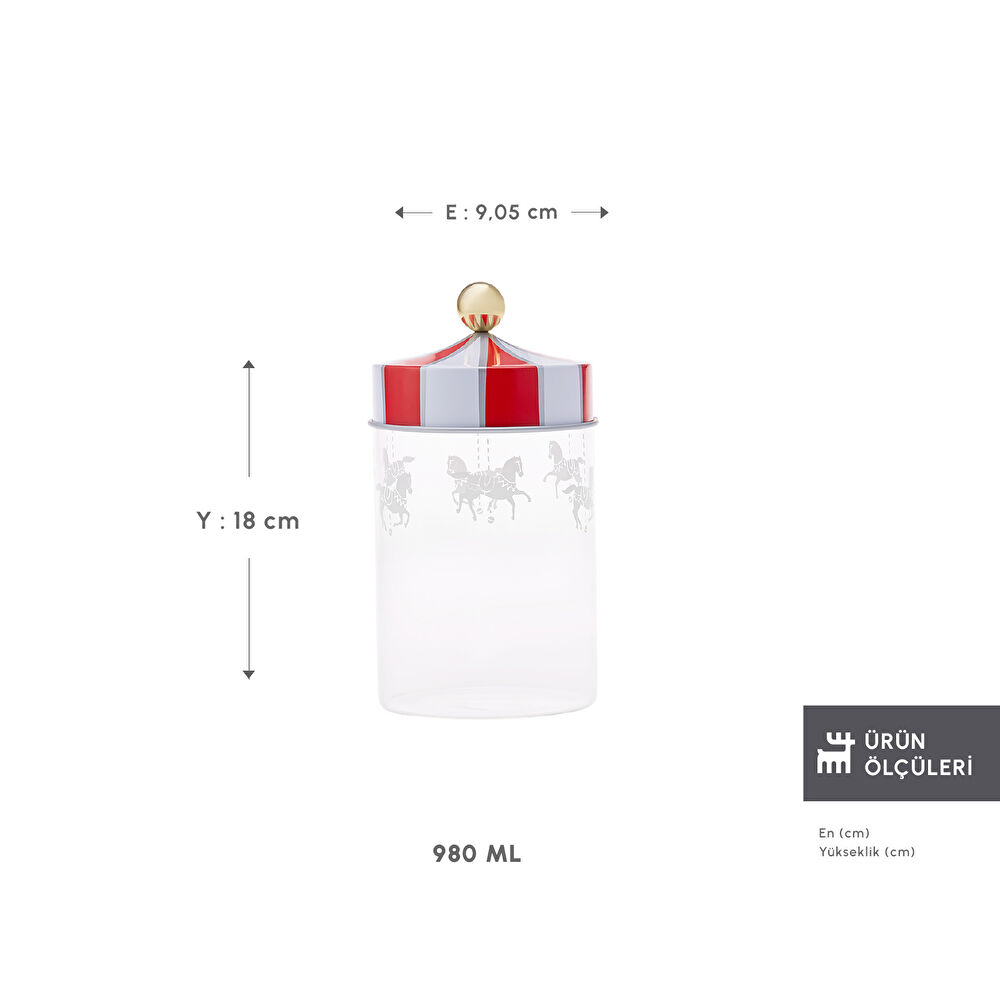 Karaca Karnaval Cam Saklama Kabı 980 ml thumbnail 2