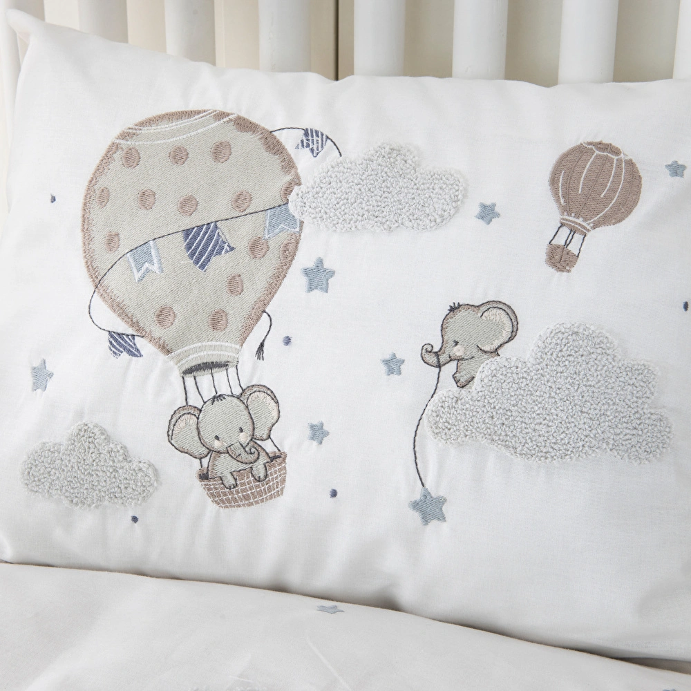 Karaca Home Elephant Sky Mavi %100 Pamuk Nakışlı Private Bebek Set görseli 3
