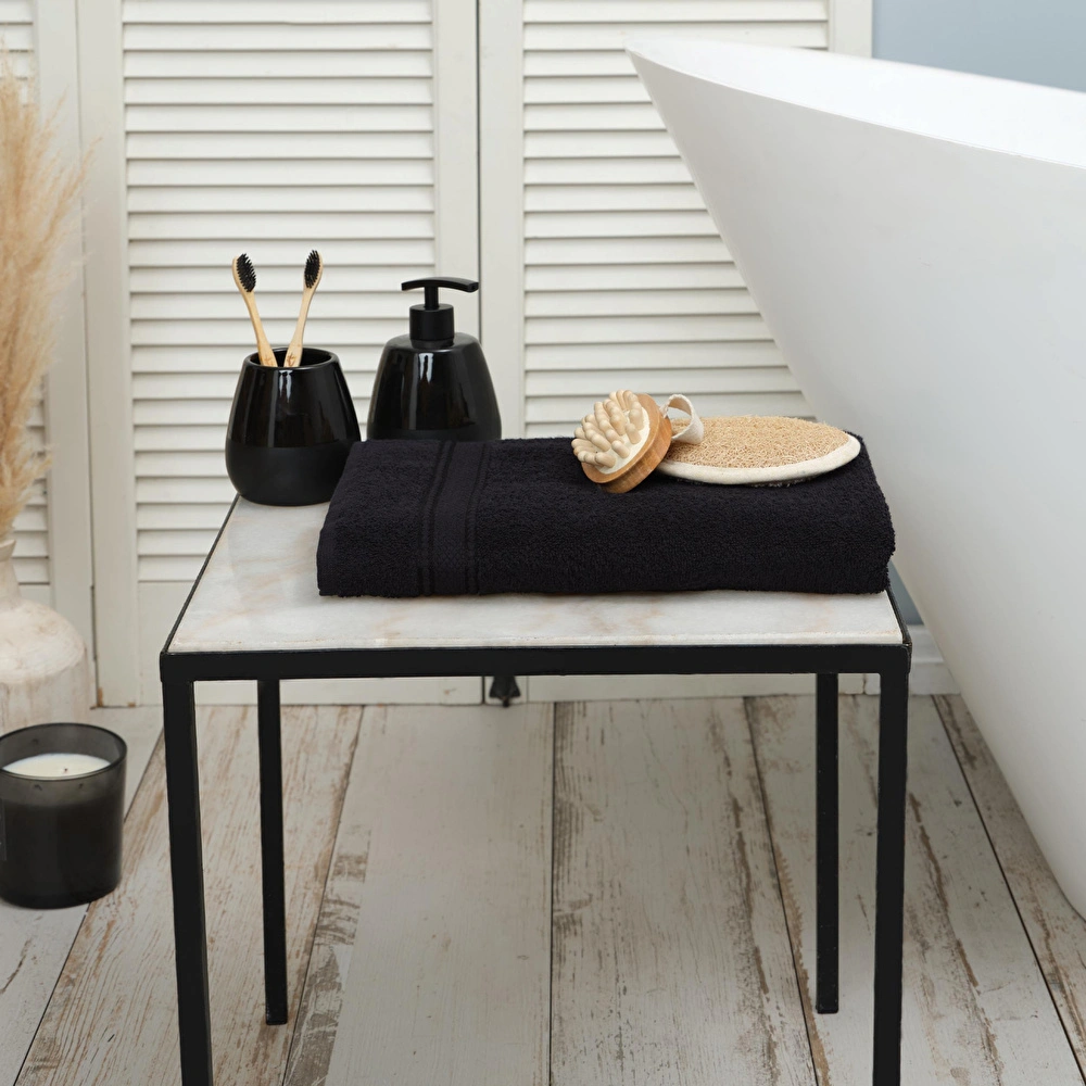 Karaca Home Daily Soft %100 Pamuk Banyo Havlusu 70x140 cm Siyah  görseli 1