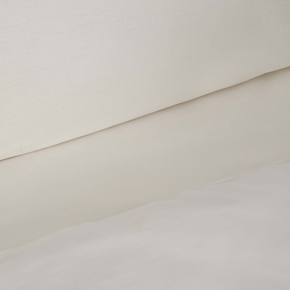 Karaca Home Serenity Beyaz %100 Pamuk Brodeli Çift Kişilik Nevresim Takımı görseli 2