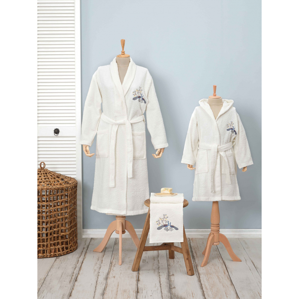 Karaca Home Dina Kadın %100 Pamuk Bornoz Set L/XL görseli 3