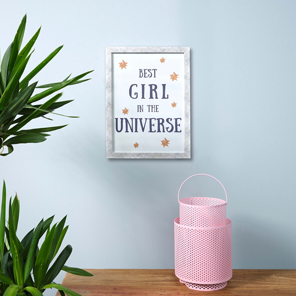 Karaca Home Best Girl in the Universe Çerçeveli Poster Tablo görseli 2