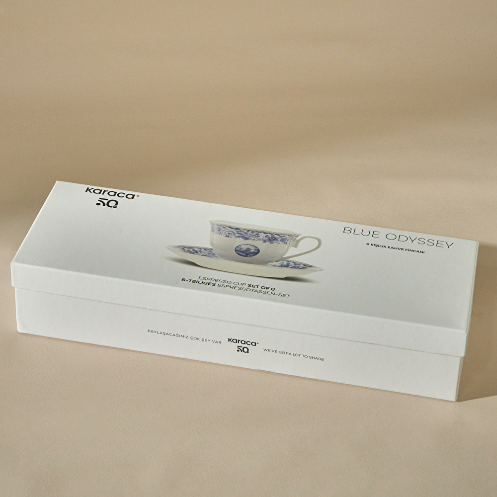 Karaca Blue Odyssey 6 Kişilik Kahve Fincan Takımı 80 ml thumbnail 6