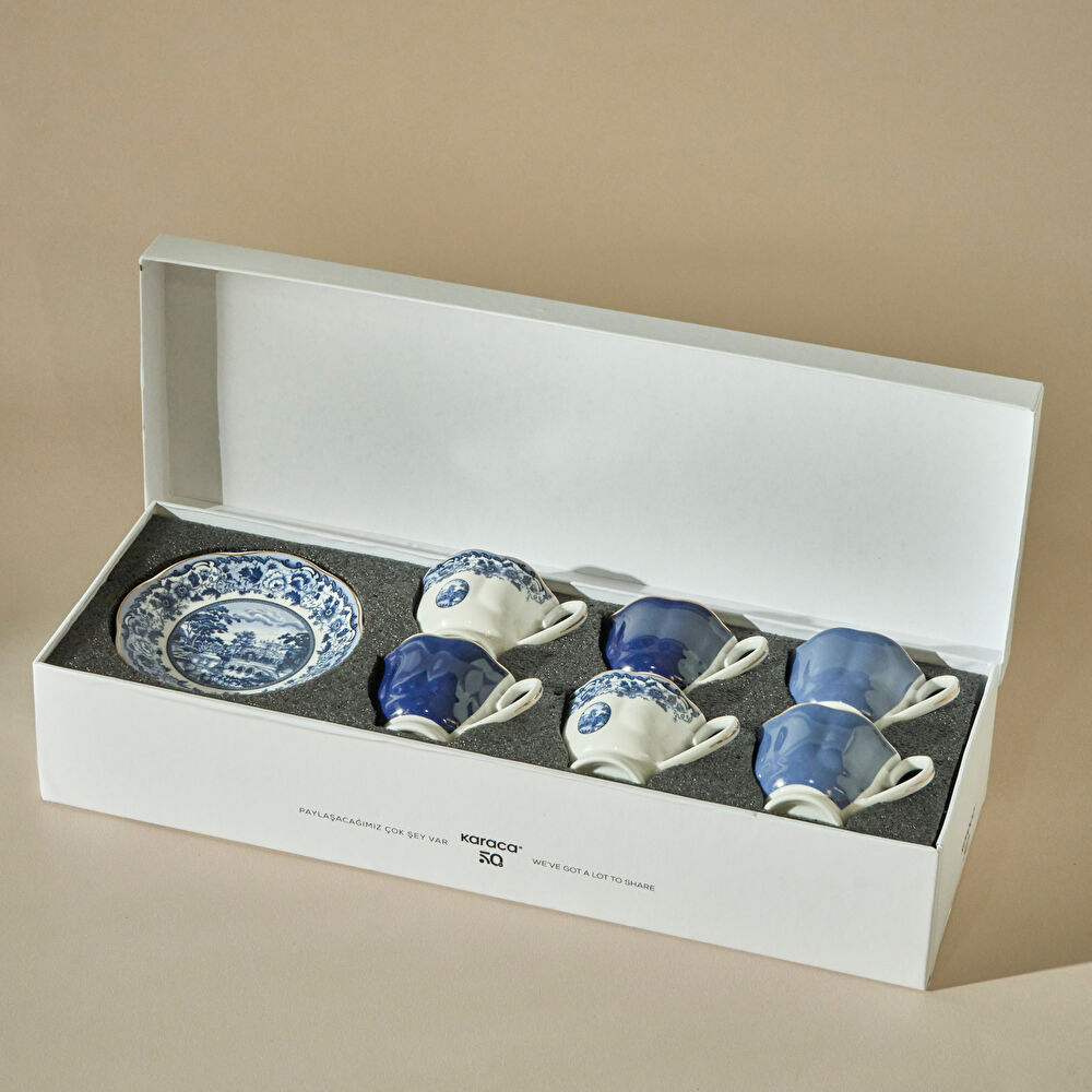 Karaca Blue Odyssey 6 Kişilik Kahve Fincan Takımı 80 ml thumbnail 7