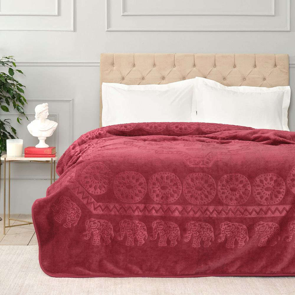 Karaca Home Elephant Sarabi Çift Kişilik Soft Embosy Battaniye görseli 1