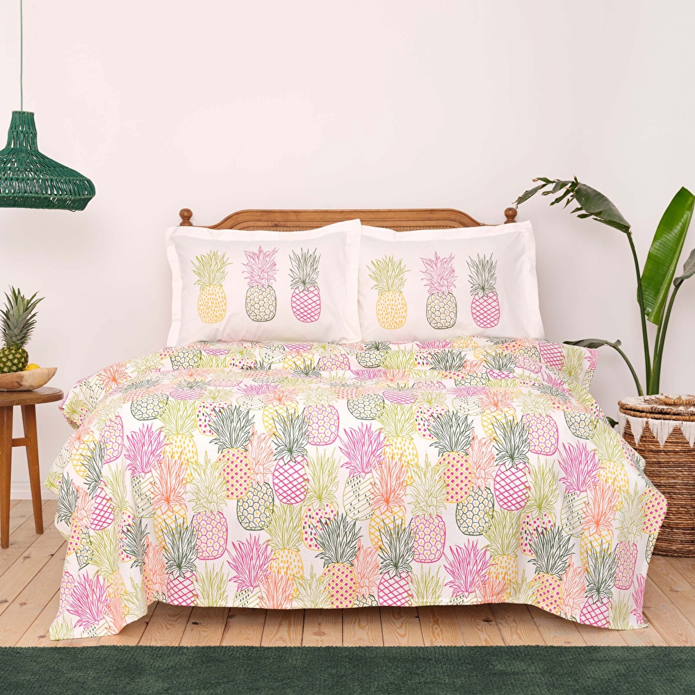 Karaca Home Young Tropical %100 Pamuk Çift Kişilik Pike Takımı görseli 1