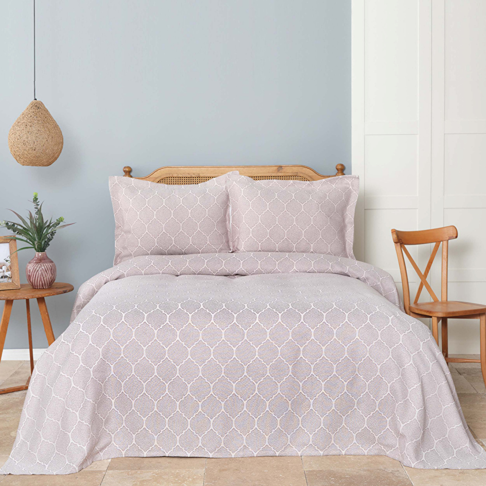 Karaca Home Birisa Mürdüm Çift Kişilik Yatak Örtüsü Seti görseli 1