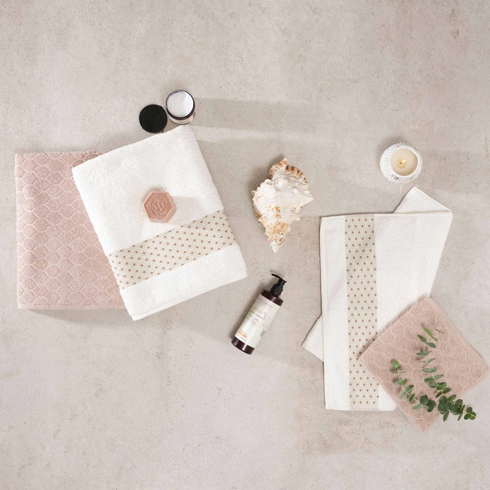 Karaca Home Lossi Offwhite Bej %100 Pamuk Hamam Seti görseli 1