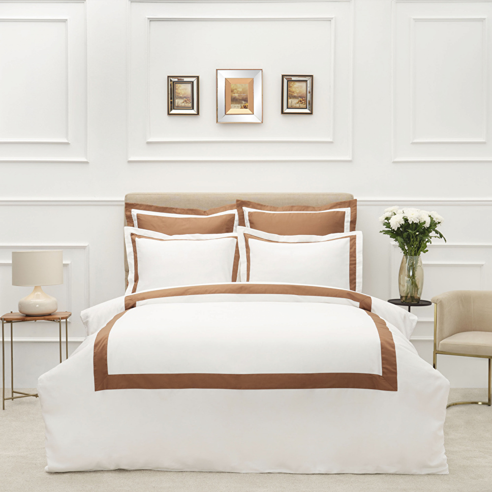 Karaca Home Porto Çift Kişilik Percale Nevresim Takımı Gold görseli 1