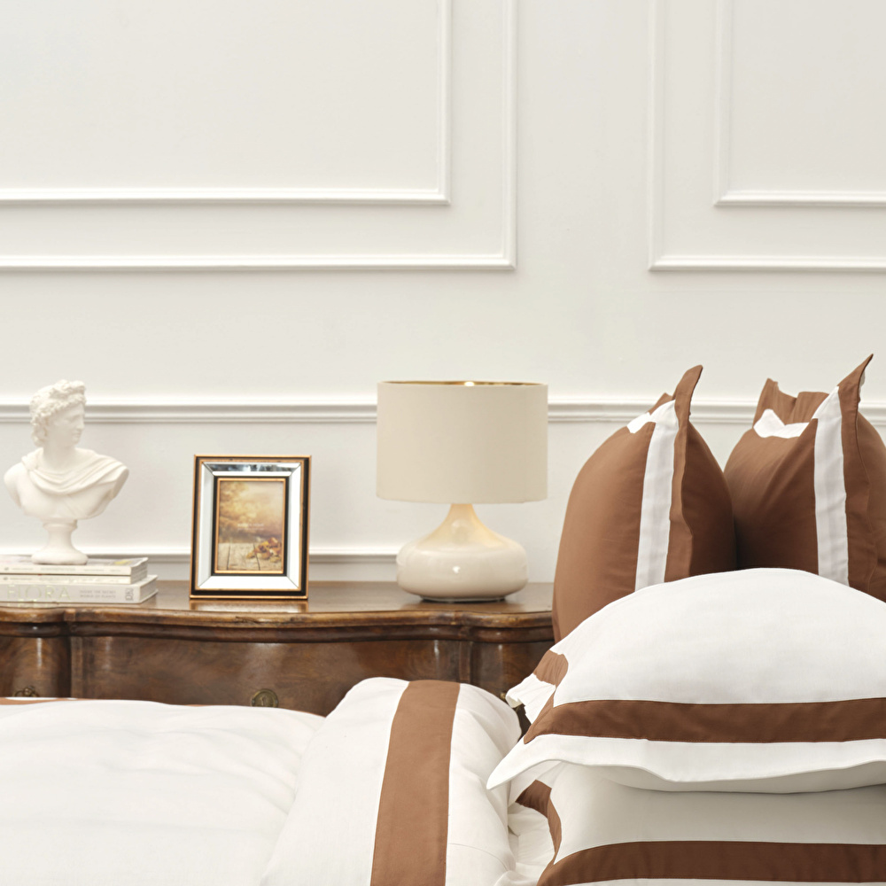 Karaca Home Porto Çift Kişilik Percale Nevresim Takımı Gold görseli 2