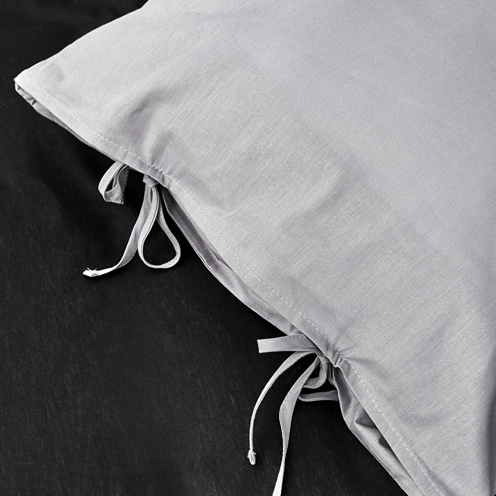 Karaca Home Basic Siyah-Koyu Gri Çift Taraflı Tek Kişilik Nevresim Takımı görseli 3
