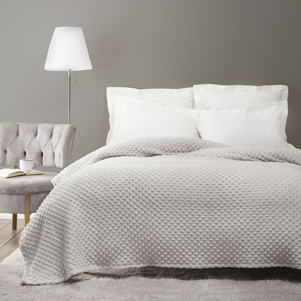 Karaca Home Alice Gri Çift Kişilik Tomurcuk Wellsoft Battaniye görseli 1