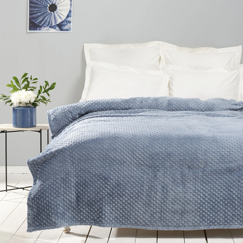 Karaca Home Alice İndigo Çift Kişilik Tomurcuk Wellsoft Battaniye görseli 1